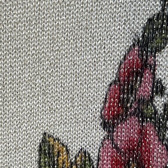 Joseph A. Floral Tunic Sweater Metallic Gold Womens Large Fairy Whimsy Boho - Picture 10 of 11